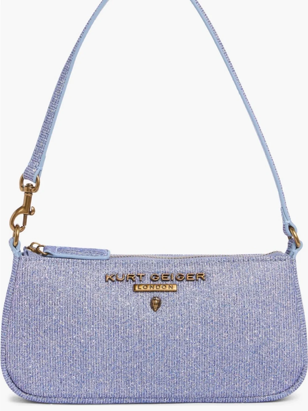 Kurt Geiger Highgate Lilac Glitter Shoulder Bag with Gold Hardware